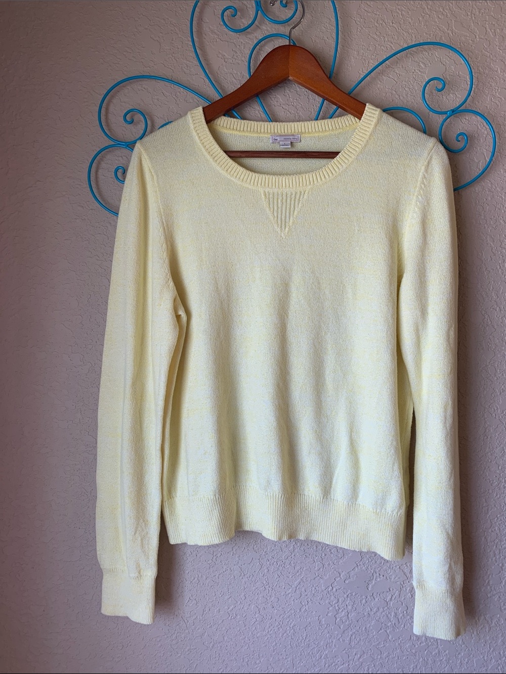 GAP Butter Yellow Cotton Crewneck Sweater